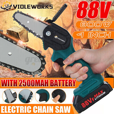 4 Inch Cordless Electric Protable Chain Saw Rechargeable Battery Mini Chainsaw
