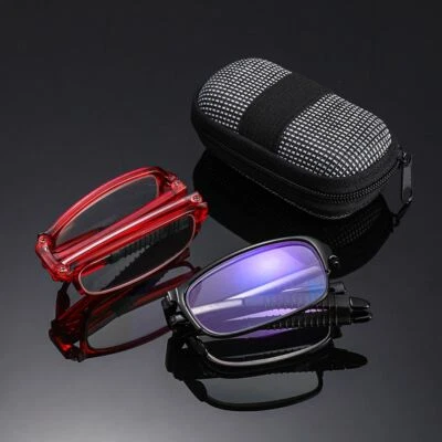 Eyewear Lightweight Reading Glasses Presbyopic Glasses with Zipper Case Folding
