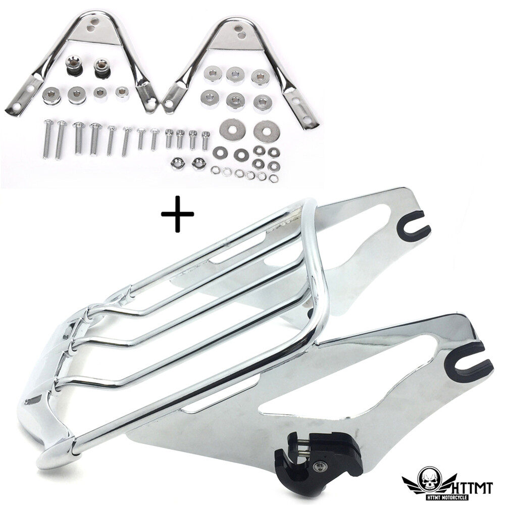 Detachable 2-Up Air Wing Luggage Rack Docking For Harley Touring