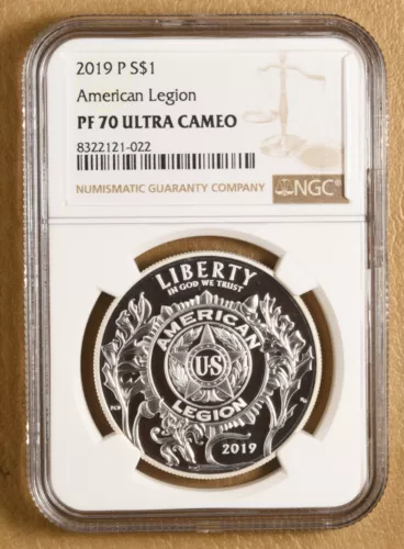 2019 P American Legion Commemorative Silver Dollar NGC PF 70 Ultra Cameo