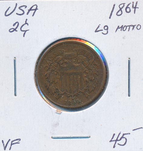USA Two Cents 1864 Large Motto - 1864