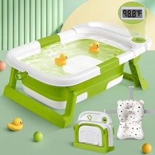 Collapsible Baby Bathtub for Newborn to Toddler, Portable Foldable Baby Bathtub