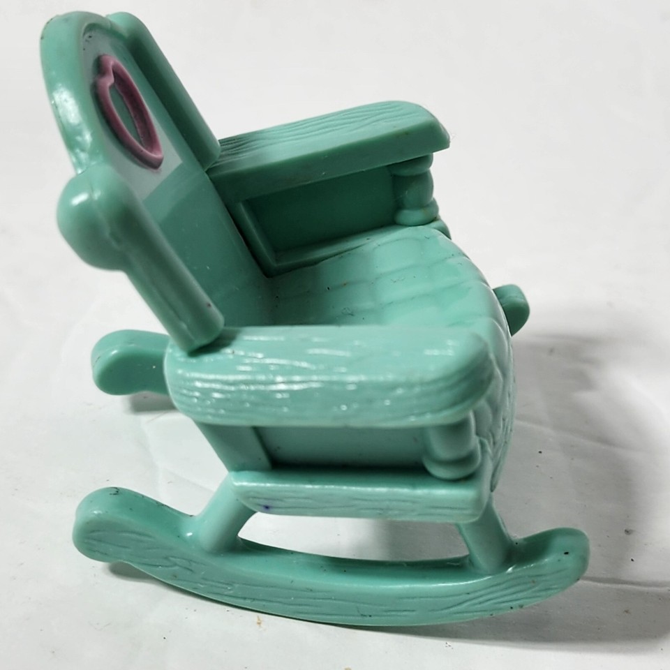 Fisher Price Loving Family Mint Green Rocking Chair Pink Heart Vintage