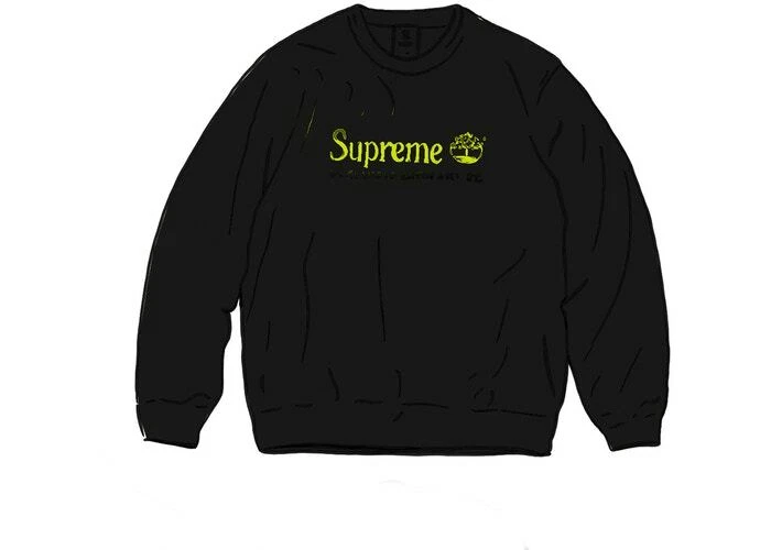 Supreme timberland crewneck black sales