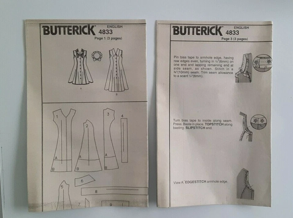 BUTTERICK #4833 GIRLS TODDLER SIZES 2-3-4 DRESS AND HEADBAND PATTERN UNCUT - Image 3 of 4