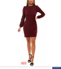 SPEECHLESS Juniors' Tie-waist Bodycon Dress In Wine XS