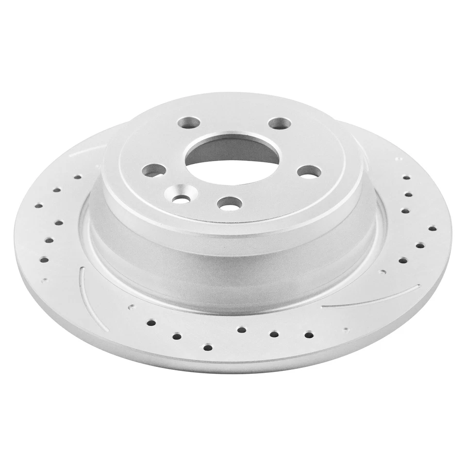 11.89" Rear Drilled Rotors Ceramic Brake Pads for 2013 2014 2015 Land Rover LR2 Foto 2 de 4