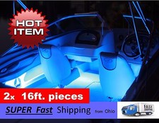 32ft TOTAL ---- BLUE led light kit - - fits any boat - - all colors --- 600 LED