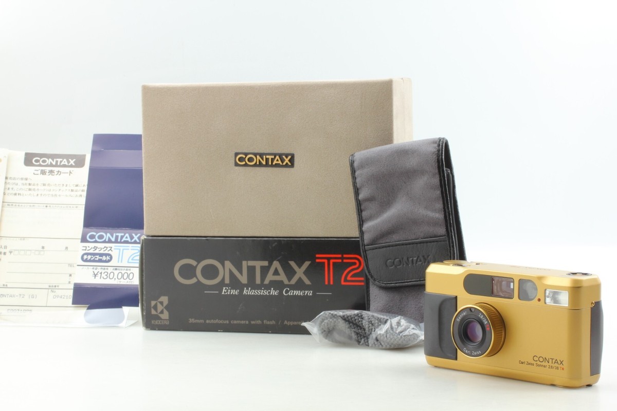 UNUSED in Box] Contax T2 Titan Gold Point & Shoot 35mm Film