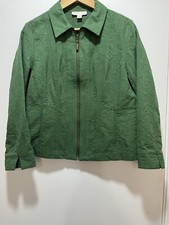Coldwater Creek Women's Blazer Jacket Size Petite 10 Texture Print Zip Pockets
