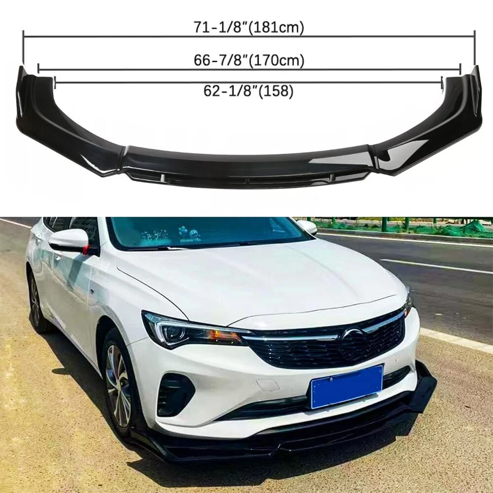 Alerón divisor de labios de parachoques delantero negro brillante para Audi A3 Quattro A4 A5 A6 A7 Foto 2 de 4