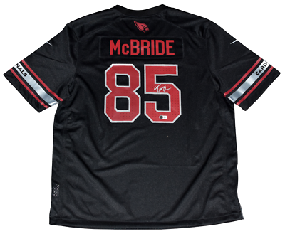 TREY McBRIDE AUTOGRAPHED ARIZONA CARDINALS #85 BLACK NIKE JERSEY