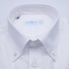 White Super Oxford Button Down Cotton Mako Yarn Shirt 120'S Easy Iron