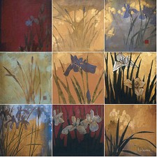 Art Mural Ceramic Backsplash Bath Iris Decor Tile 21