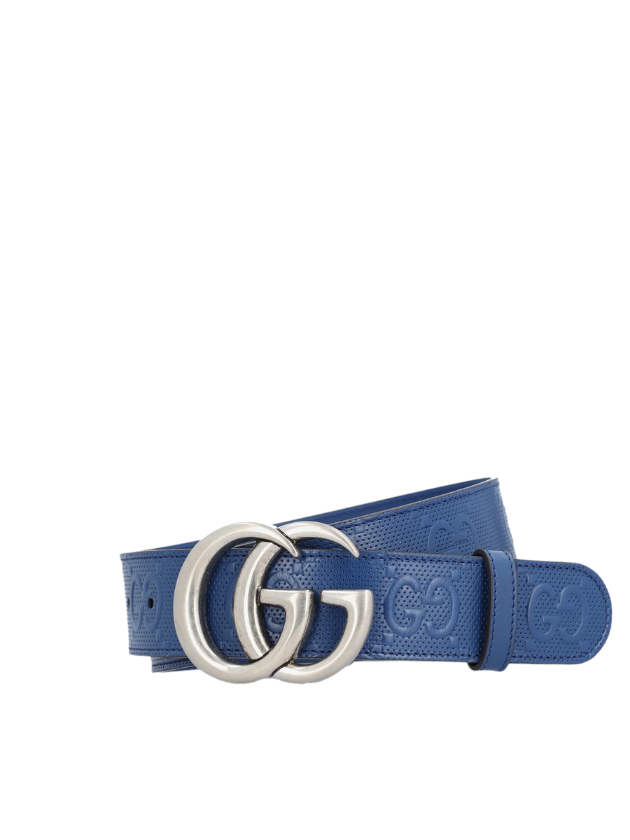 Authentic Men's Gucci Blue GG Supreme Marmont Embossed Authentic Men's Gucci Blue GG Supreme Marmont Embossed