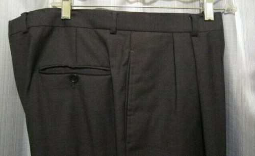 TALLA 43L 37W X 32.5L JOSEPH ABBOUD 3 BTN NEGRO 100s TRAJE DE LANA, PANTALÓN PUÑO PLISADO USADO EN EXCELENTE ESTADO - Imagen 11 de 12