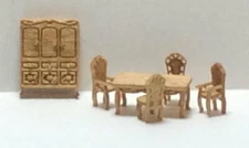  Dollhouse Miniature 1:144 Furniture Victorian Style Dinning Room  Complete Kit