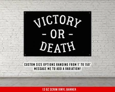 Victory or Death Fitness Banner - Inspirational Wall Art for Home Gym