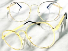 Classic Sophisticated Vintage Retro Style Clear Lens EYE GLASSES Oval Gold Frame