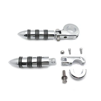 Chrome O Anneau Repose Pied 1.25 " Avec / P-Clamp Pour Honda GL1800 GL1100 VT750 - Photo 1/4