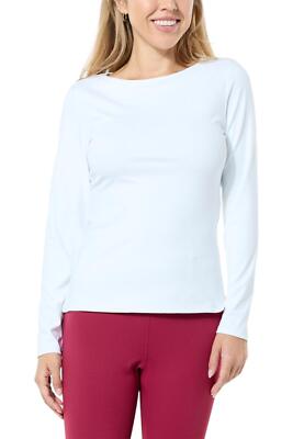 Joy CleanBoss Performance Luxe Sleek & Smooth Boatneck Top White