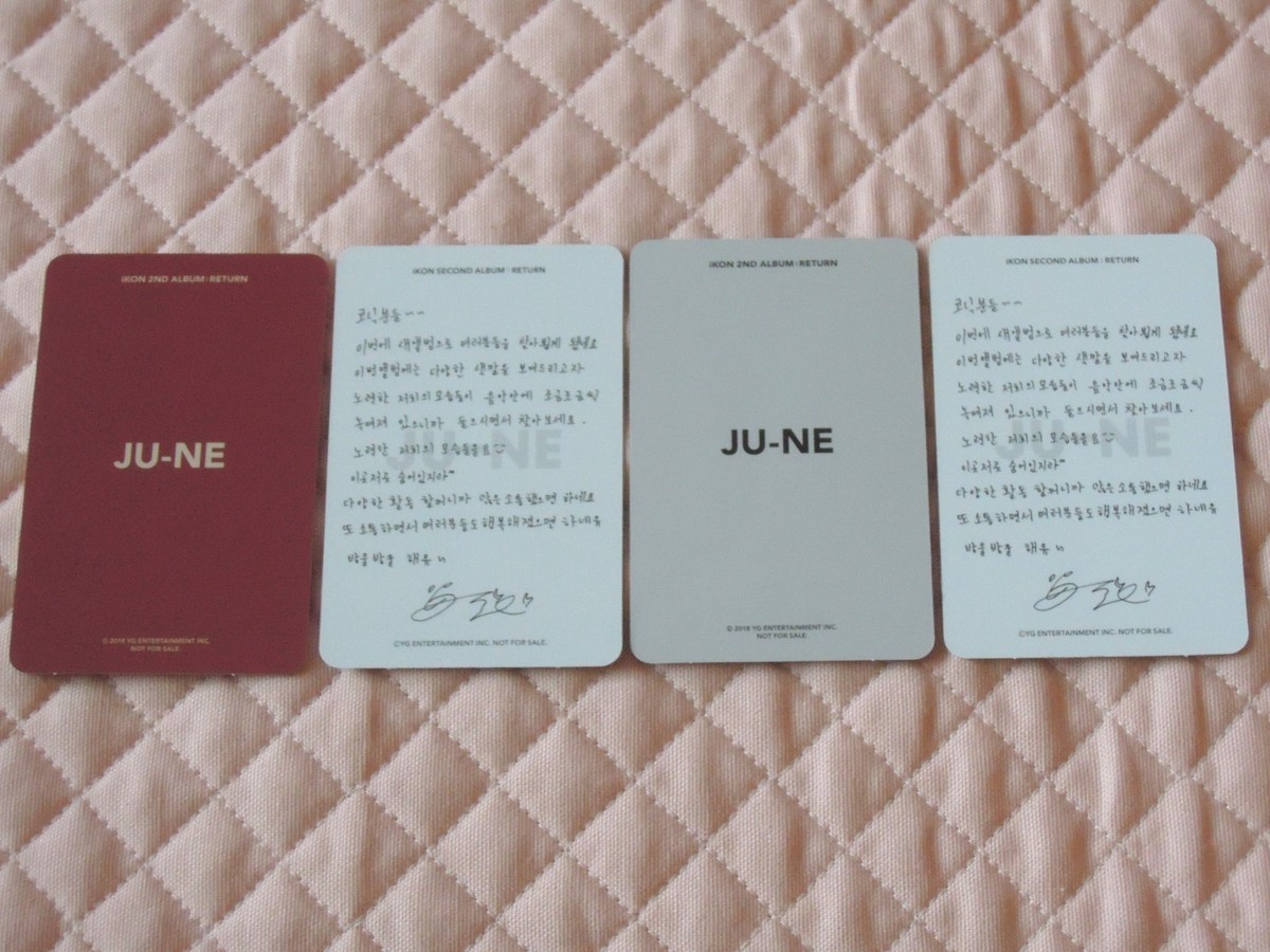 IKON 2nd Album Return Red ver. & Black ver. Photocard KPOP *READ