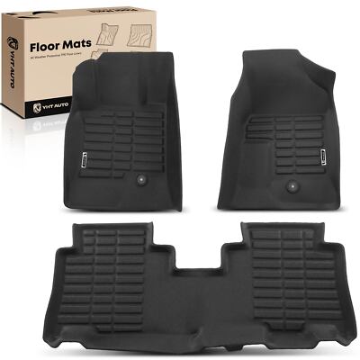 3Pcs Black Floor Mats Liners for Chevrolet Captiva Sport 2012-2015 Front & Rear