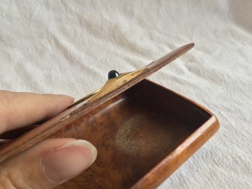 BOITE ECRIN ANCIEN BOIS LOUPE OR SAPHIR XIX DUCHESSE ADOLPHE FRONTIN CARTIER - Foto 5 di 10