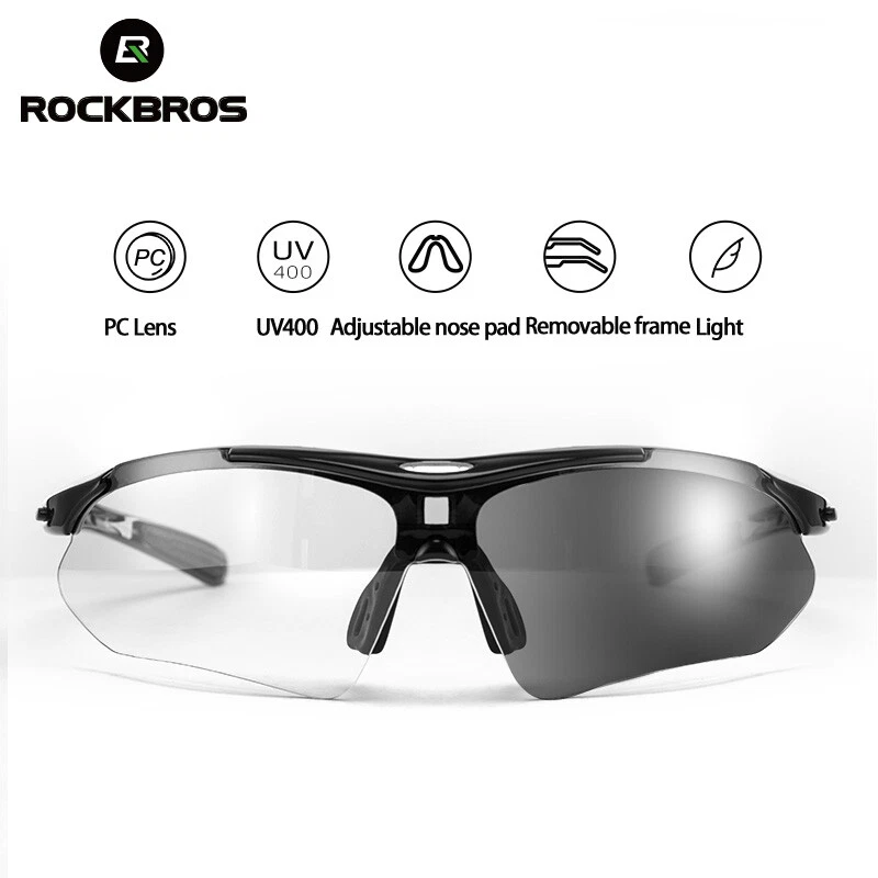 ROCKBROS Bike Photochromic Sunglasses UV400 MTB Cycling Glasses Outdoor Sport - Image 2 of 4