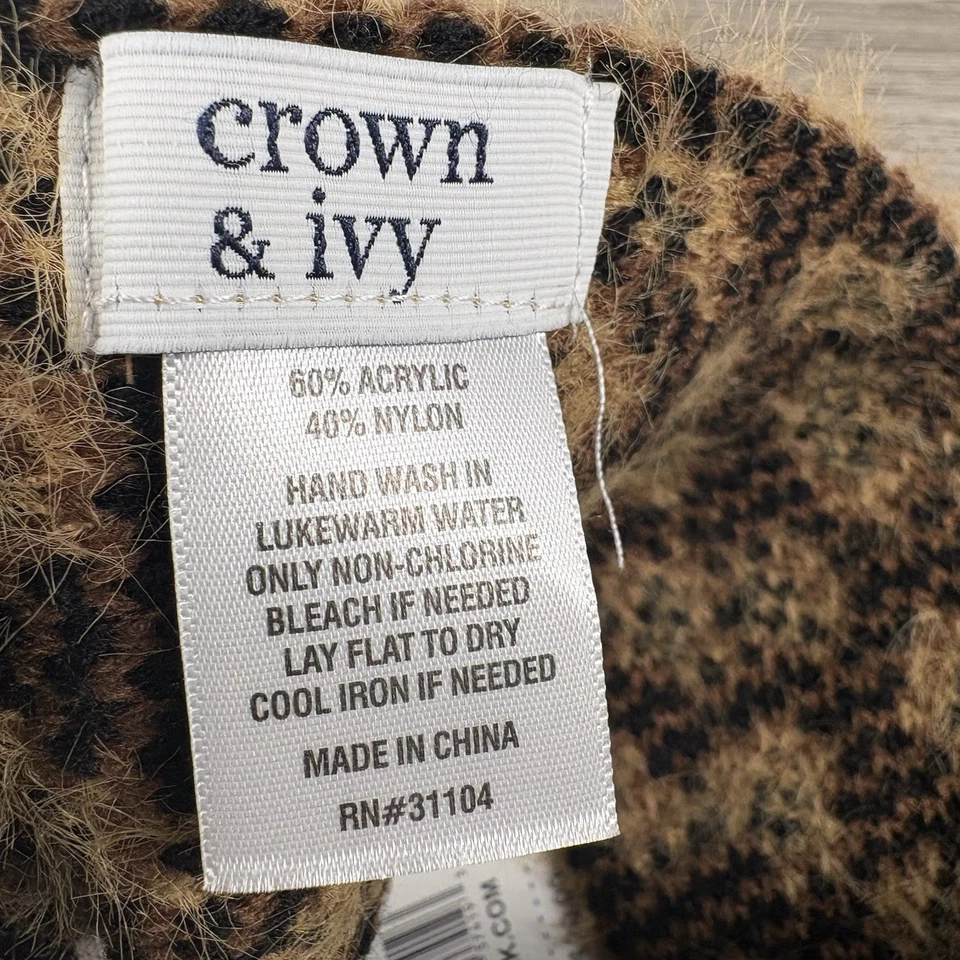 Diadema suave de invierno Crown & Ivy para mujer cálida leopardo animal guepardo Foto 4 de 4