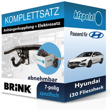 Für Hyundai I30 11.2016-08.2018 BRINK Anhängerkupplung abnehmbar + 7polig E-Satz