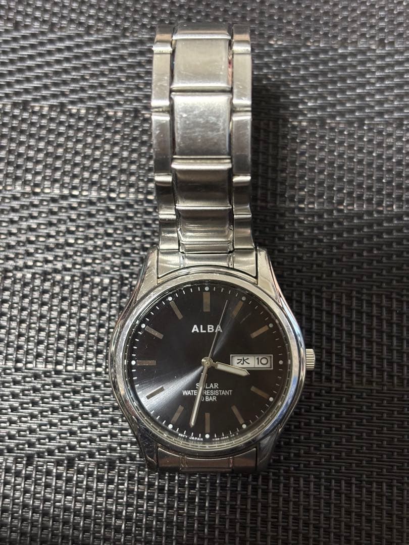 [Used] ALBA solar SEIKO black wristwatch dial - vintagewatches.pk