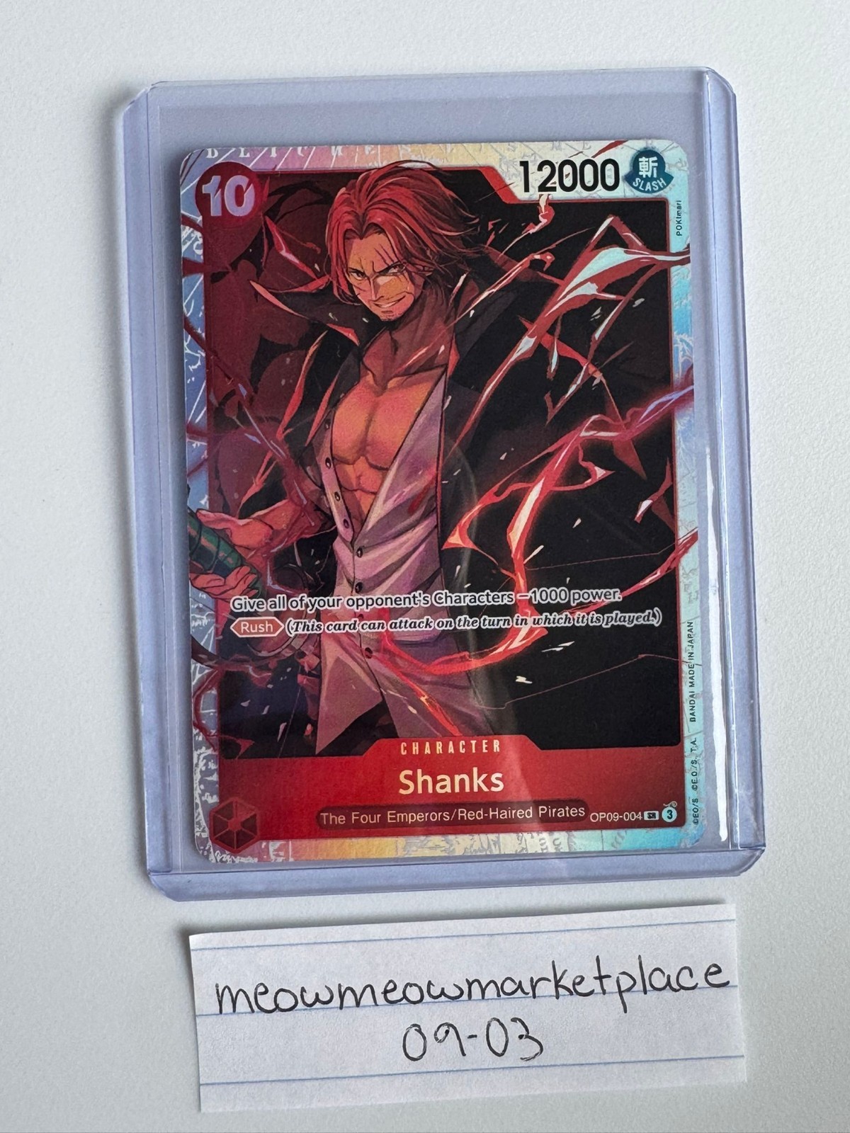 One Piece CCG Shanks OP09-004 SR Foil Emperors in the New World English Edition