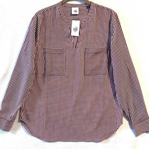 CAbi Franklin Patriot Streifen Bluse Top Shirt Popover Rot Weiß Blau 5335 Neu - Bild 2 von 12