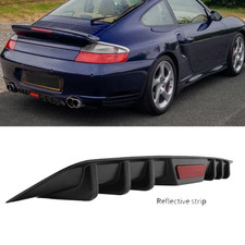 For Porsche 996 911 Black Rear Bumper Diffuser Lip Splitter Spoiler Shark Fins For Porsche 996 911 Black Rear Bumper Diffuser Lip Splitter Spoiler Shark Fins