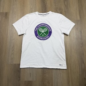 Wimbledon Shirt Mens Large White Tennis T-Shirt Tee The Championships Official