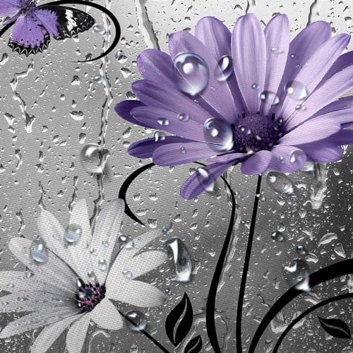 Rustic Purple Floral Boho Shower Curtain, 60"W x 70"L (Pack of 1) A-purple - Bild 6 von 8