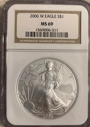 2006-W SILVER EAGLE BURNISHED NGC MS-69