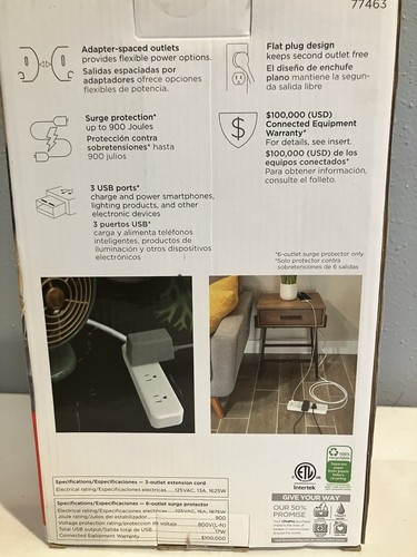 Cavo Prolunga Ultra Pro Elite Power 2 Pack 3 Prese + Protezione Sovratensioni 6 Prese - Foto 4 di 6