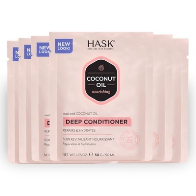 Hask Coconut Oil Deep Conditioner Pack Of 6 Nourishing Treatment 1.75 Fl Oz