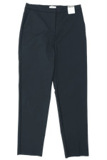 M S Women's Trousers Size 14 Black X-Long Straight Leg Slim Ankle Grazer Zip New