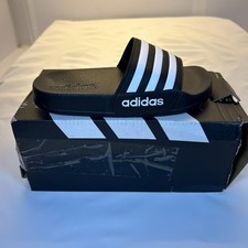 Kids Adidas Adilette Shower K Slides Core Black/Cloud White SZ 11K New in Box
