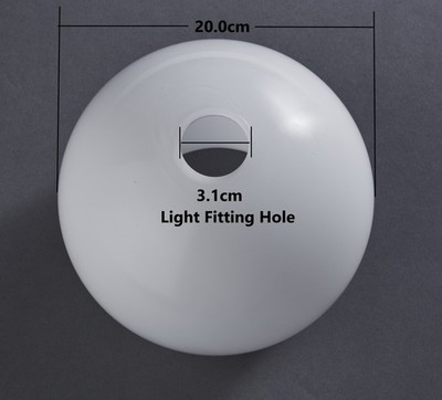 LUMIS weiße Glas Hängelampenschirme Kugel. 20cm Durchmesser Kartons mit 8 Stück.