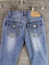 True Religion Kids Jeans Size 8 Straight Leg Blue Denim Distressed Look