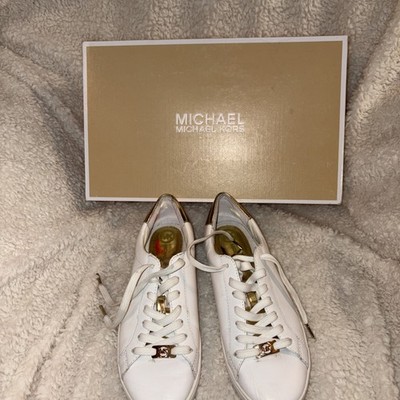 Michael Kors Poppy Faux Leather Sneaker MK Logo Size 6.5 with Box. 