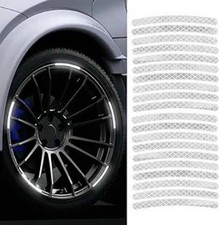 20PCS Reflective Car Wheel Decorative Stripe Stickers, White, Str Color: White