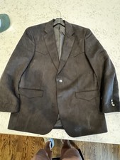 Harmony Western Wear Men s Sports Coat Blazer Jacket Black Faux Suede Size 42R