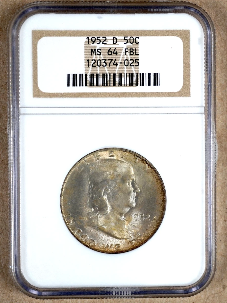 1952 Grade MS 64 Franklin Half Dollars (1948-1963) for sale | eBay