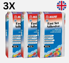 3 x Mapei Fast Set Grey Ceramic Tile Adhesive - 20kg - Bulk Discount