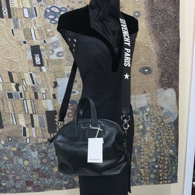 Givenchy Black Leather Medium  Nightingale Tote Bag w/ Tags, Logo Strap